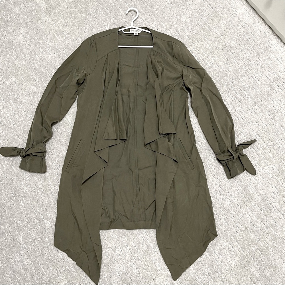 Army Green Flowy Trench Coat Size S